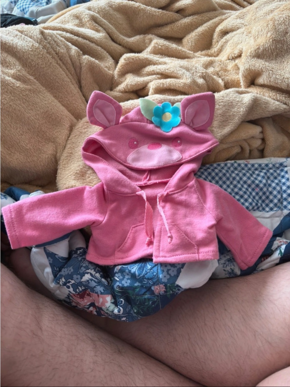Vintage baby alive Pink Animal Hooded Jacket with Flower Accent